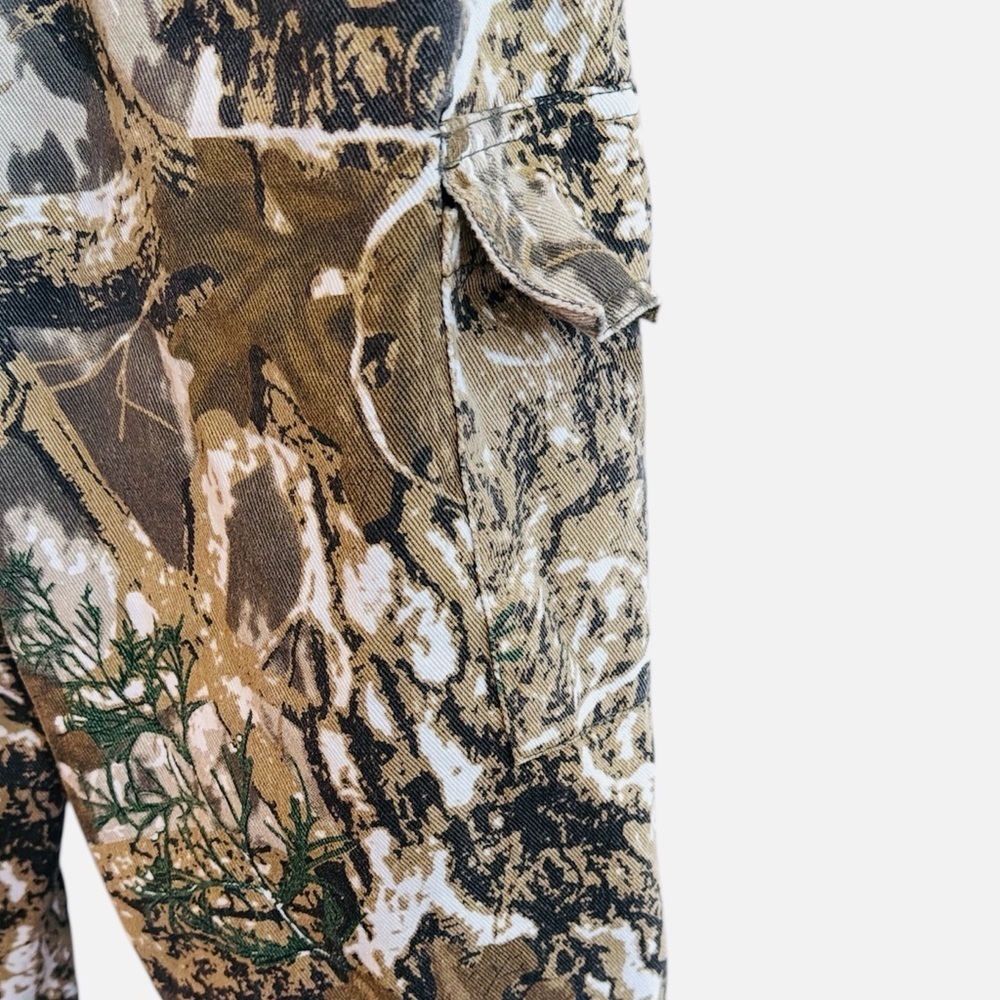 Camo Cargo Pants Size Large Brown Camouflage Wide Leg Pull On Style Relaxed Fit - Picture 9 of 15